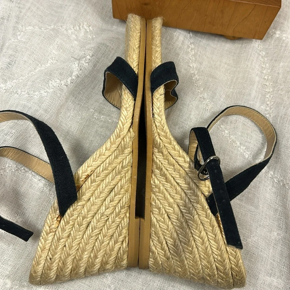 J Crew almost NEW leather espadrilles wedges